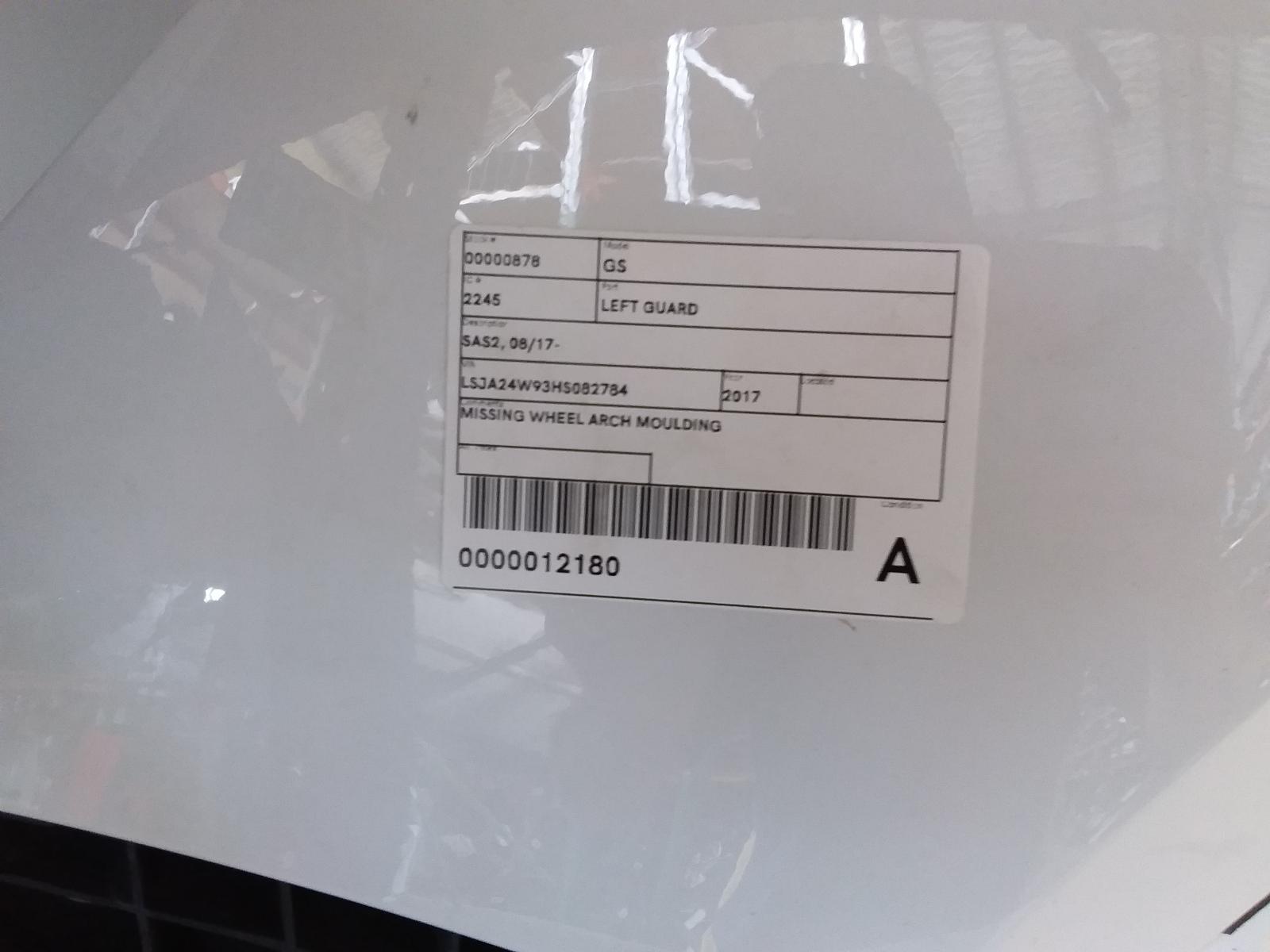2017 Mg Gs Left Guard View Auto part Left Guard Mg Gs 2017