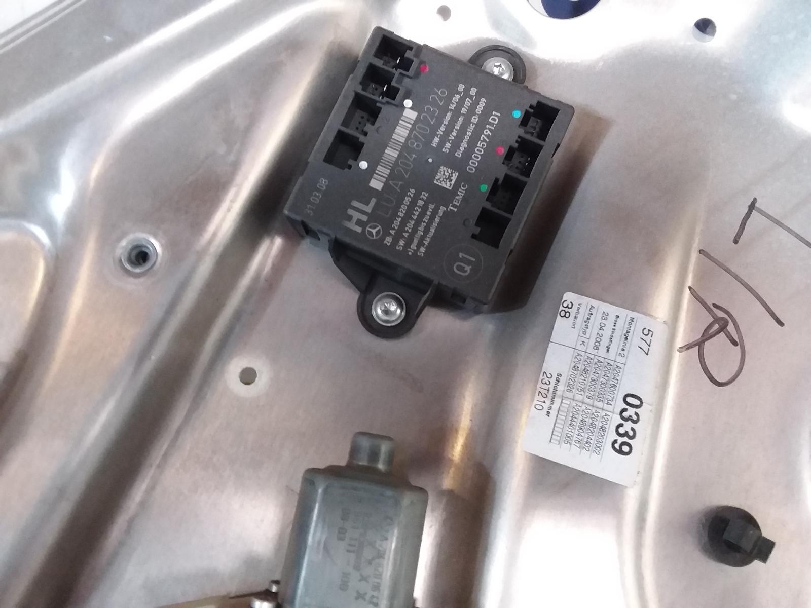 View Auto part Left Rear Wnd Reg/Motor Mercedes C Class 2008